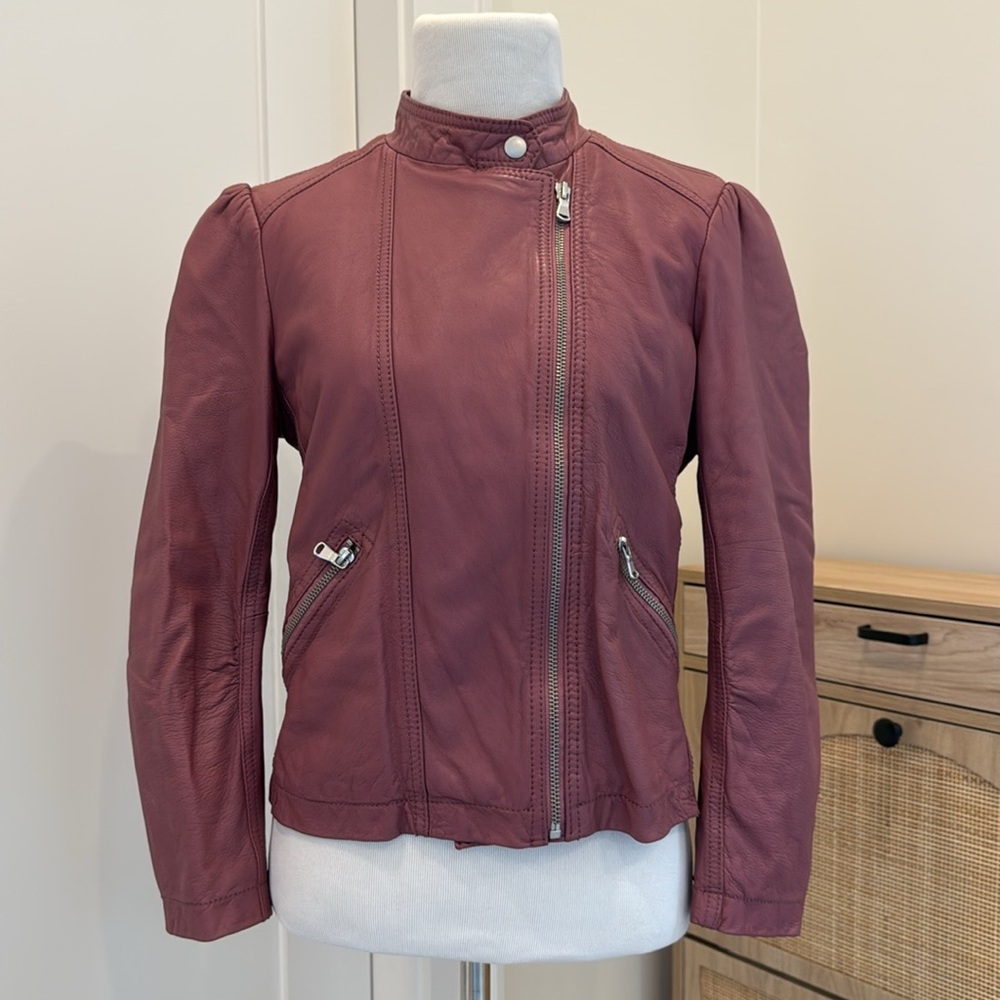 Rebecca Taylor Garment Washed leather jacket